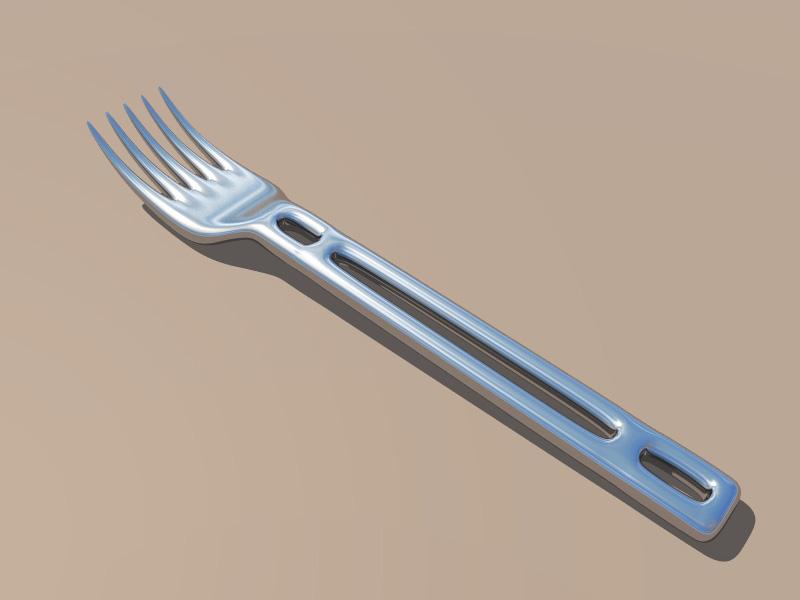 Chrome Fork 3d model jpeg image