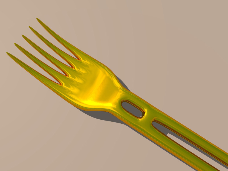 Golden Fork 3d model jpeg image